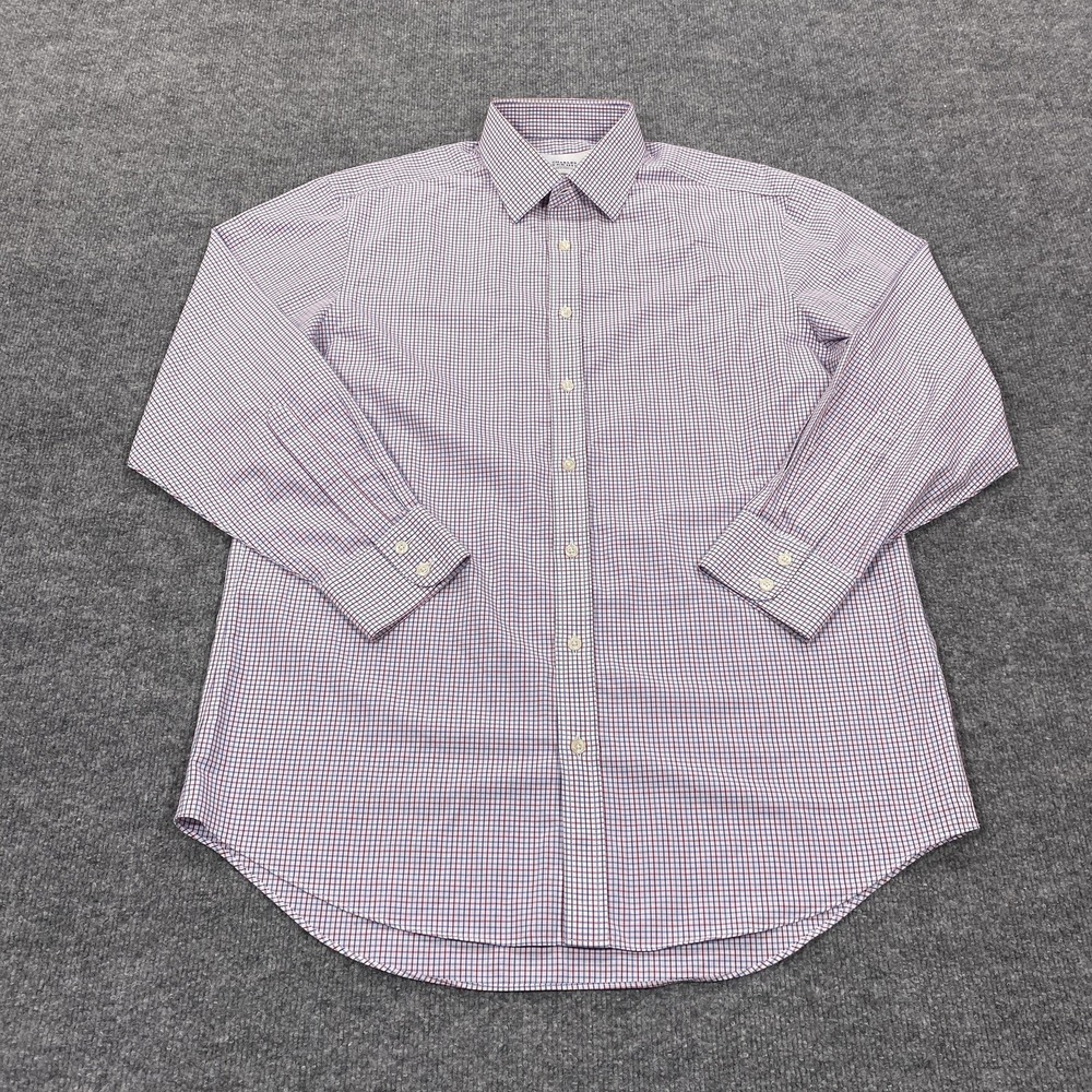 Charles Tyrwhitt Shirt Mens Large 16 33‎ White Check Long Sleeve Button Up